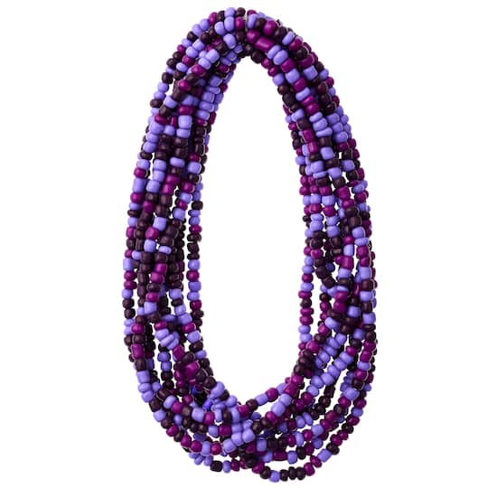 Purple Mix Glass Seed Beads, 6/0 by Bead Landing&#x2122;